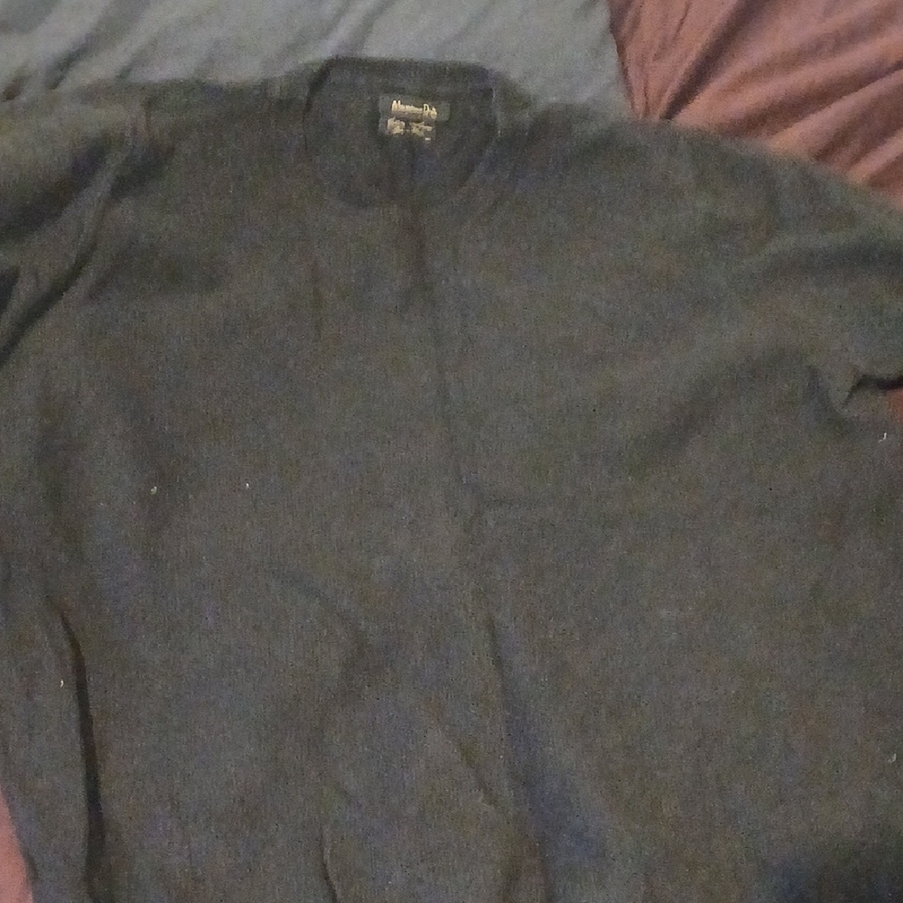 Massimo Dutti Navy Cotton Cashmere Sweater